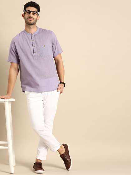 Anouk Men Lavender
                          Pastels Cotton Kurta