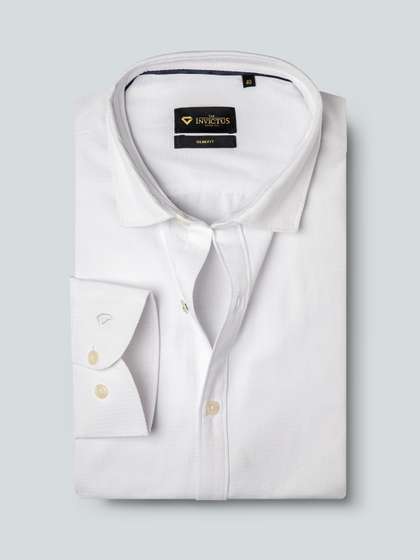 INVICTUS Men Easy Care White Solid Cotton Formal Shirt