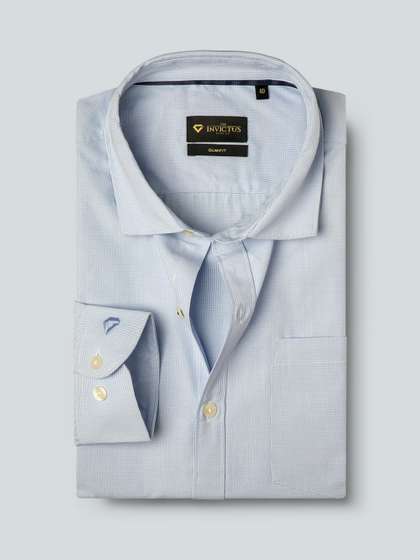 INVICTUS Men Easy Care
                      Blue & White Checked Formal Slim FIt Shirt