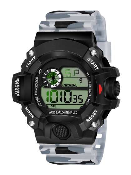 SWADESI STUFF Unisex Kids Grey Digital Watch army