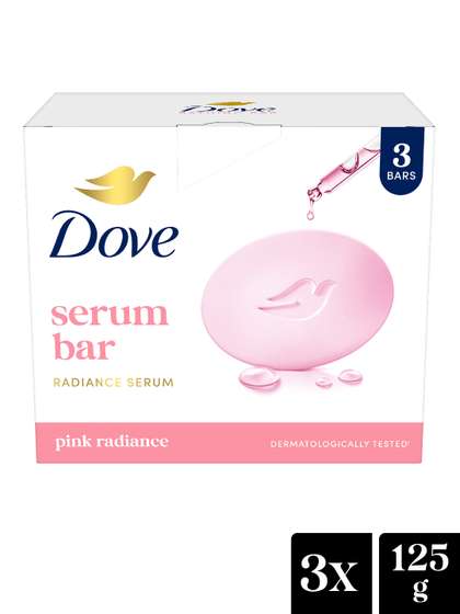 Dove Set of 3 Pink
                      Beauty Bathing Soap for Soft & Smooth Skin -
                      125 g each