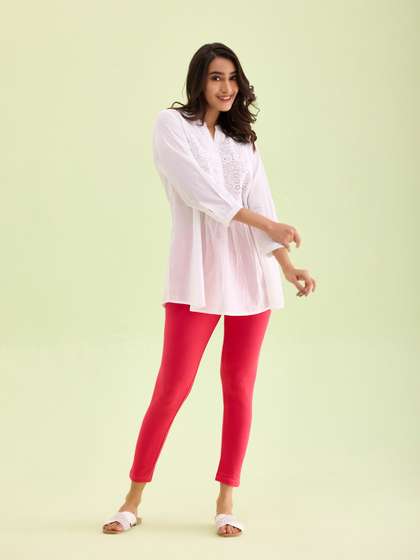 Go Colors Women Pink
                        Solid Ankle-Length Leggings