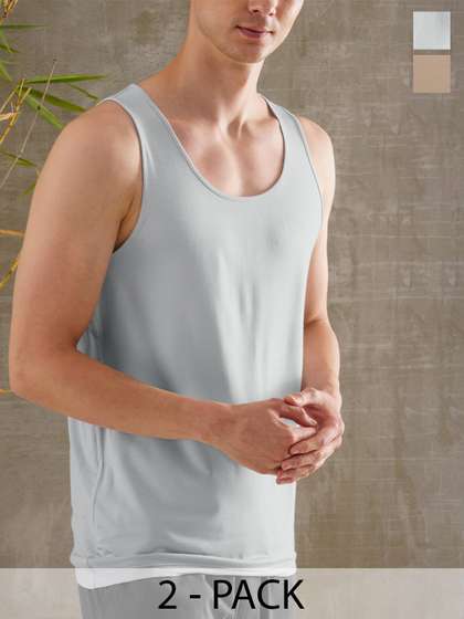 DAMENSCH Men Pack
                          Of 2 Solid Innerwear NEO Bamboo Anti-Microbial
                          Vest