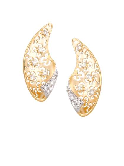 Tanishq Diamond Jewellery Earrings Mia By Tanishq 4 37 G 14 Karat Gold Precious Earrings With Diamonds