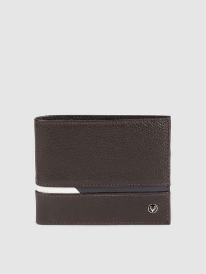 Allen Solly Men Brown
                    Solid Leather Two Fold Wallet