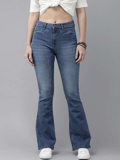 Roadster Women
                          Blue Bootcut Heavy Fade Stretchable Jeans