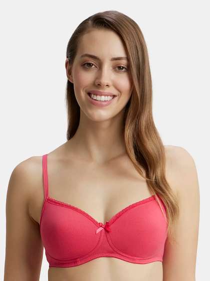 Jockey Wirefree
                        Padded Medium Coverage Lace Styling Tshirt
                        Bra-1723