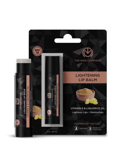 THE MAN COMPANY Lightening Lip Balm with Vitamin E & Olive Oil - 4 g