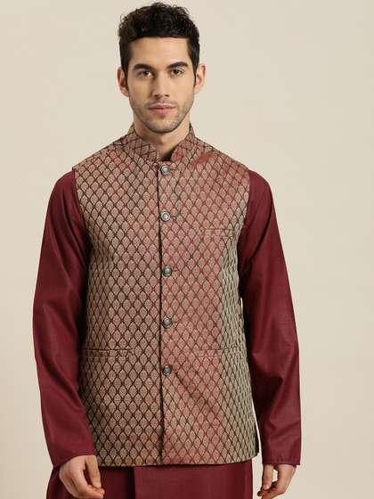 SOJANYA Men Woven Design Nehru Jacket