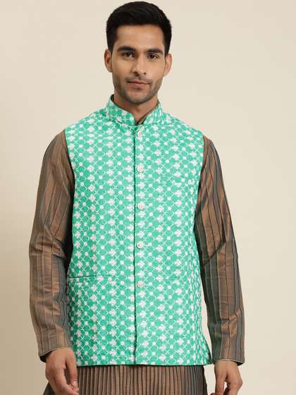 SOJANYA Men Embroidered Nehru Jacket