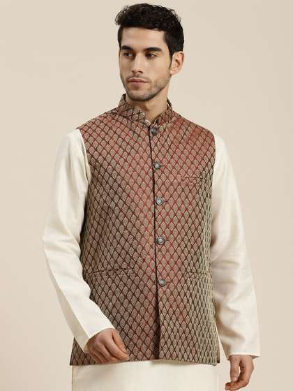 SOJANYA Men Woven Design Nehru Jacket