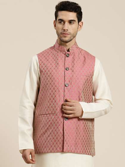 SOJANYA Men Self Design Nehru Jacket