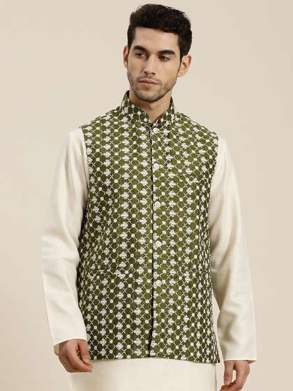 SOJANYA Men Woven Design Nehru Jacket