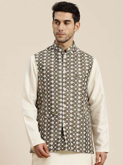 SOJANYA Men Woven Design Nehru Jacket