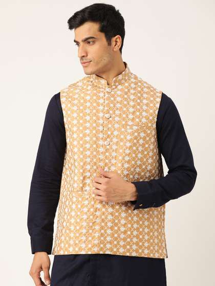 SOJANYA Men Self Design Nehru Jacket