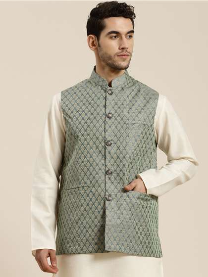 SOJANYA Men Woven Design Nehru Jacket