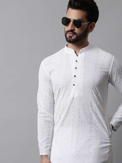 Jompers Men White
                      Cotton Embroidered Chikankari Republic Day
                      Republic Day Kurta