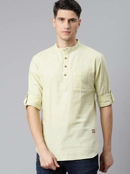 DENNISON Solid Straight Short Kurta