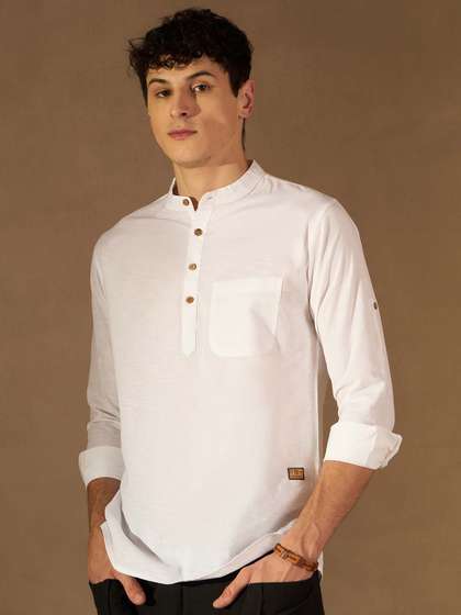 DENNISON Solid Straight Short Kurta