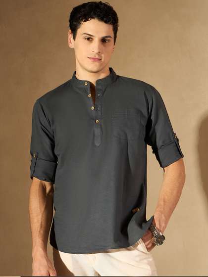 DENNISON Cotton Solid Kurta