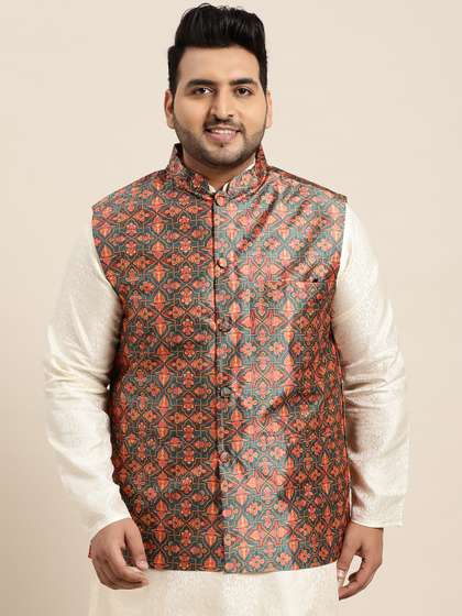 SOJANYA PLUS Motifs Print Nehru Jacket