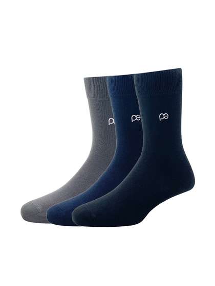 Peter England Men Pack
                    Of 3 Solid Calf-Length Socks