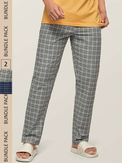 XYXX Men Pack of 2
                        Checked Pure Cotton Antimicrobial Lounge Pants