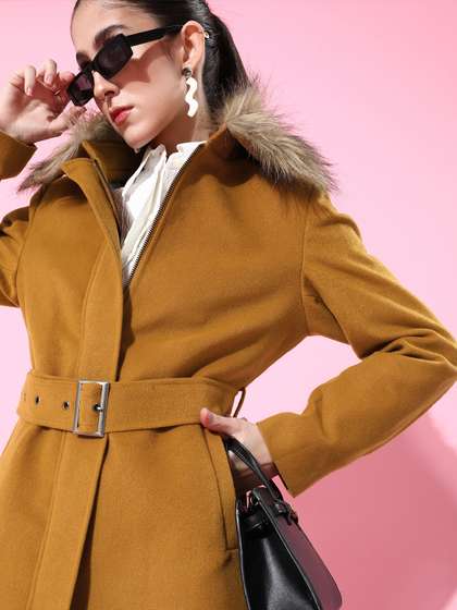 Dressberry Ladies Red Parka Jacket Quilted Long Line Hooded Jacket