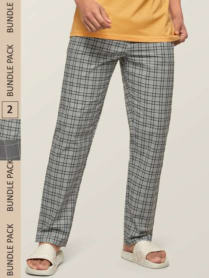 XYXX Men Pack Of 2
                        Multicoloured Checked Super Combed Cotton
                        Antimicrobial Lounge Pants