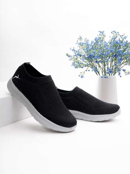 Marc Loire Women
                        Black Woven Design Slip-On Sneakers Casual
                        Shoes