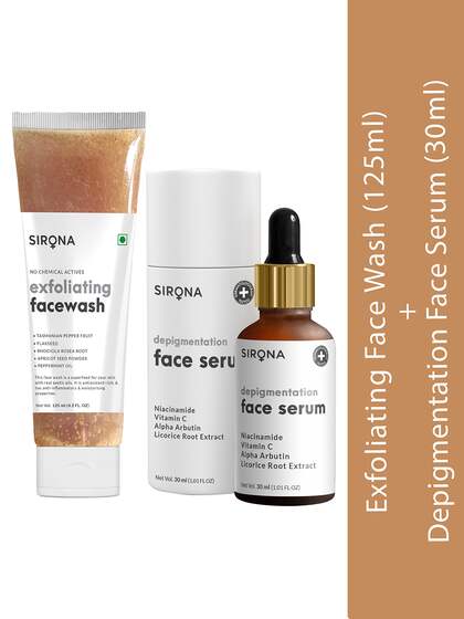 Sirona Women Depigmentation Face Serum with Exfoliating Face Wash - 155 ml