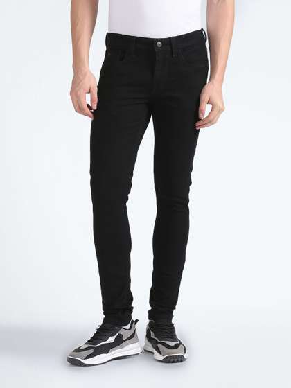 Flying Machine Men
                        Black Jackson Skinny Fit Low-Rise Stretchable
                        Jeans