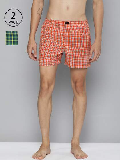 Mast & Harbour Men Pack of 2 Checked Pure Cotton Boxers MNH-BOX-PRE-2PP-016-L