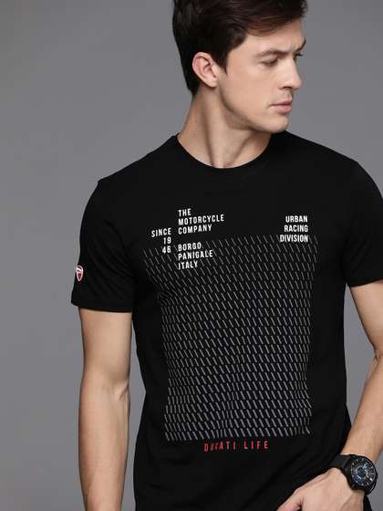 Ducati Men Black Printed T-shirt