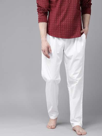 See Designs Men
                        White Solid Pure Cotton Lounge Pants