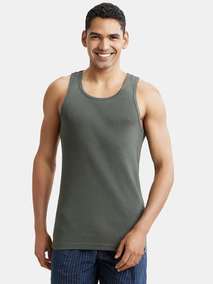 Jockey Combed Cotton
                        Rib Round Neck with Racer Back Gym Vest-9922