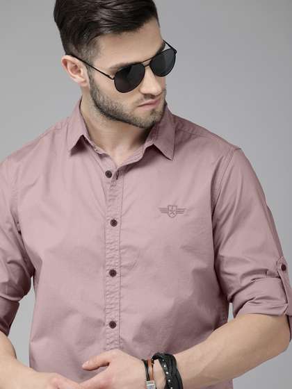 Roadster Men Mauve
                        Solid Slim Fit Casual Shirt