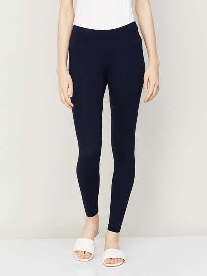 Melange by Lifestyle
                        Women Navy Blue Solid Ankle-Length Leggings