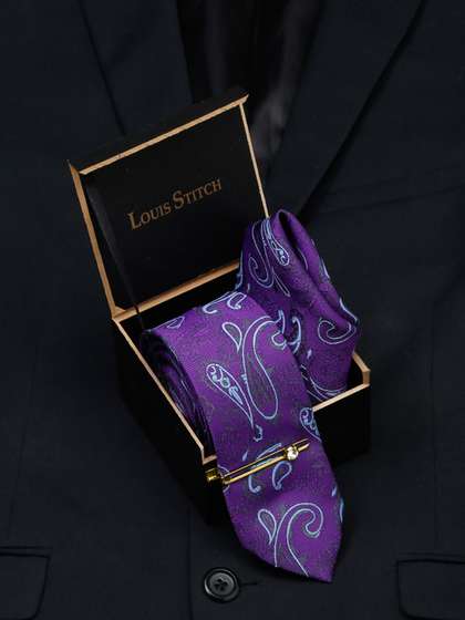 LOUIS STITCH Men Italian
                    Silk Necktie Accessory Gift Set