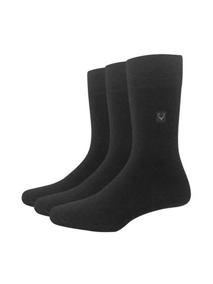 Allen Solly Men Pack Of
                    3 Black Solid Calf-Length Socks