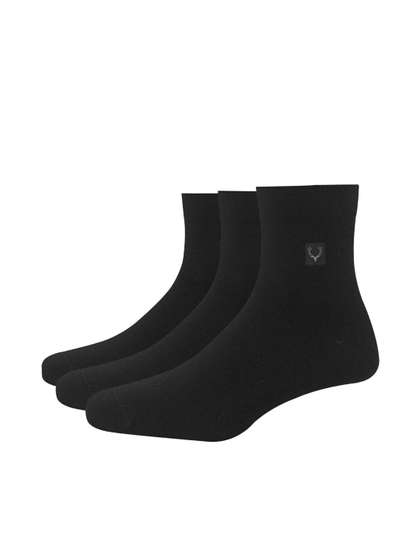 Allen Solly Men Pack Of
                    3 Black Solid Above Ankle Length Socks