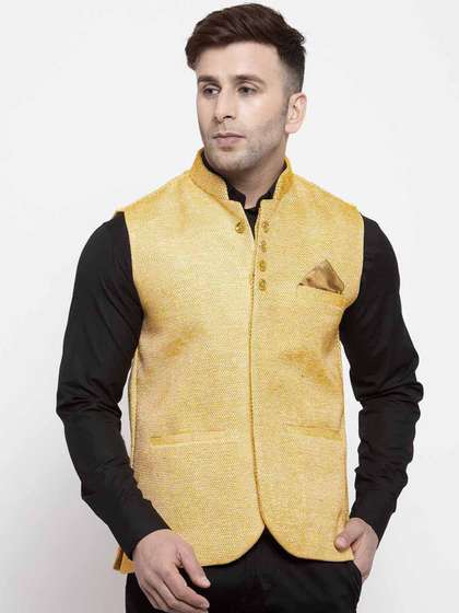 KLOTTHE Men Woven Design Nehru Jacket