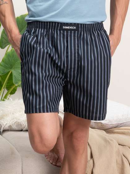 DAMENSCH Men Striped
                        Ultra-Light Cotton Regular Fit Boxer Shorts
                        DAM-STP-LBX-NTB