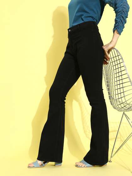 Roadster Women
                          Stylish Black High-Rise Bootcut Stretchable
                          Jeans