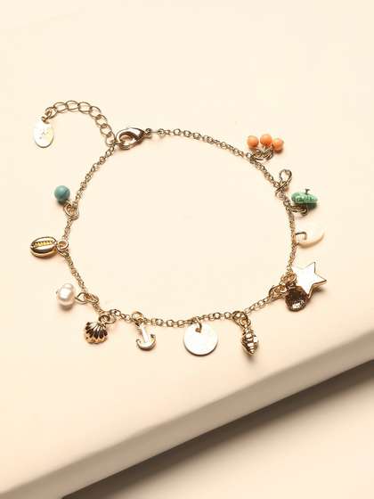 Accessorize London
                        Women Multicoloured Gold-Plated By The Sea Charm
                        Anklet