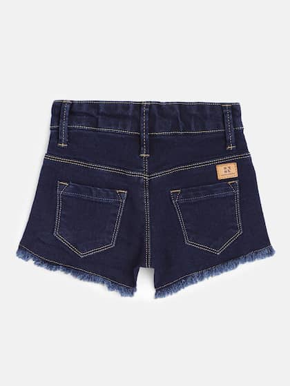 HERE&NOW Girls Navy Blue Denim Shorts