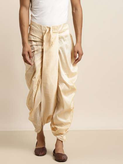 SOJANYA Men Cream
                        Coloured Solid Dhoti Pants