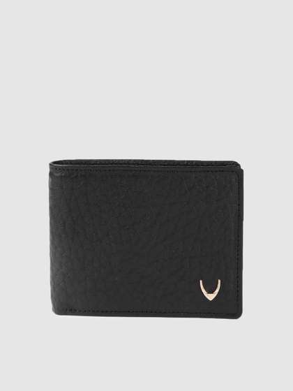Hidesign Men Black
                    Textured Leather Two Fold Wallet