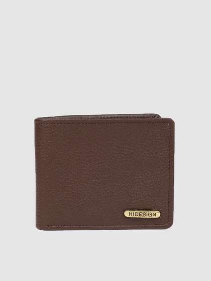Hidesign Men Brown
                    Textured Leather Two Fold Wallet