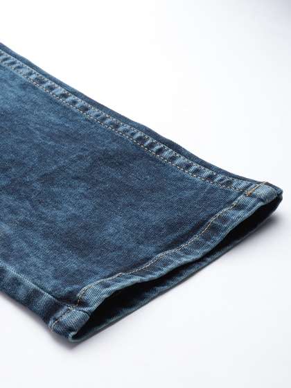 WROGN Men Blue Slim Fit Heavy Fade Stretchable Jeans
